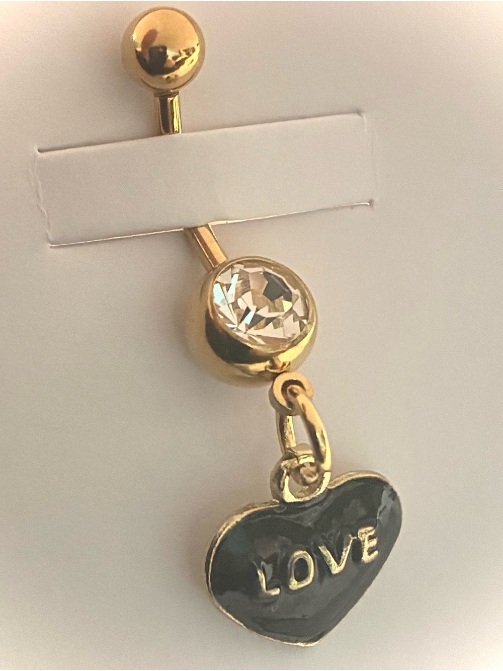 NAVEL BELLY RING love heart